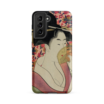 Kushi - Kitagawa Utamaro Ukiyo-e Samsung Case, Galaxy S21 Fe / Matte, Smartphone Case Traditional Japanese Ukiyo-e Style Illustration Woman