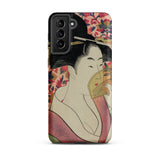 Kushi - Kitagawa Utamaro Ukiyo-e Samsung Case, Galaxy S21 Plus / Matte, Smartphone Case Japanese Ukiyo-e Style Illustration Woman Fan