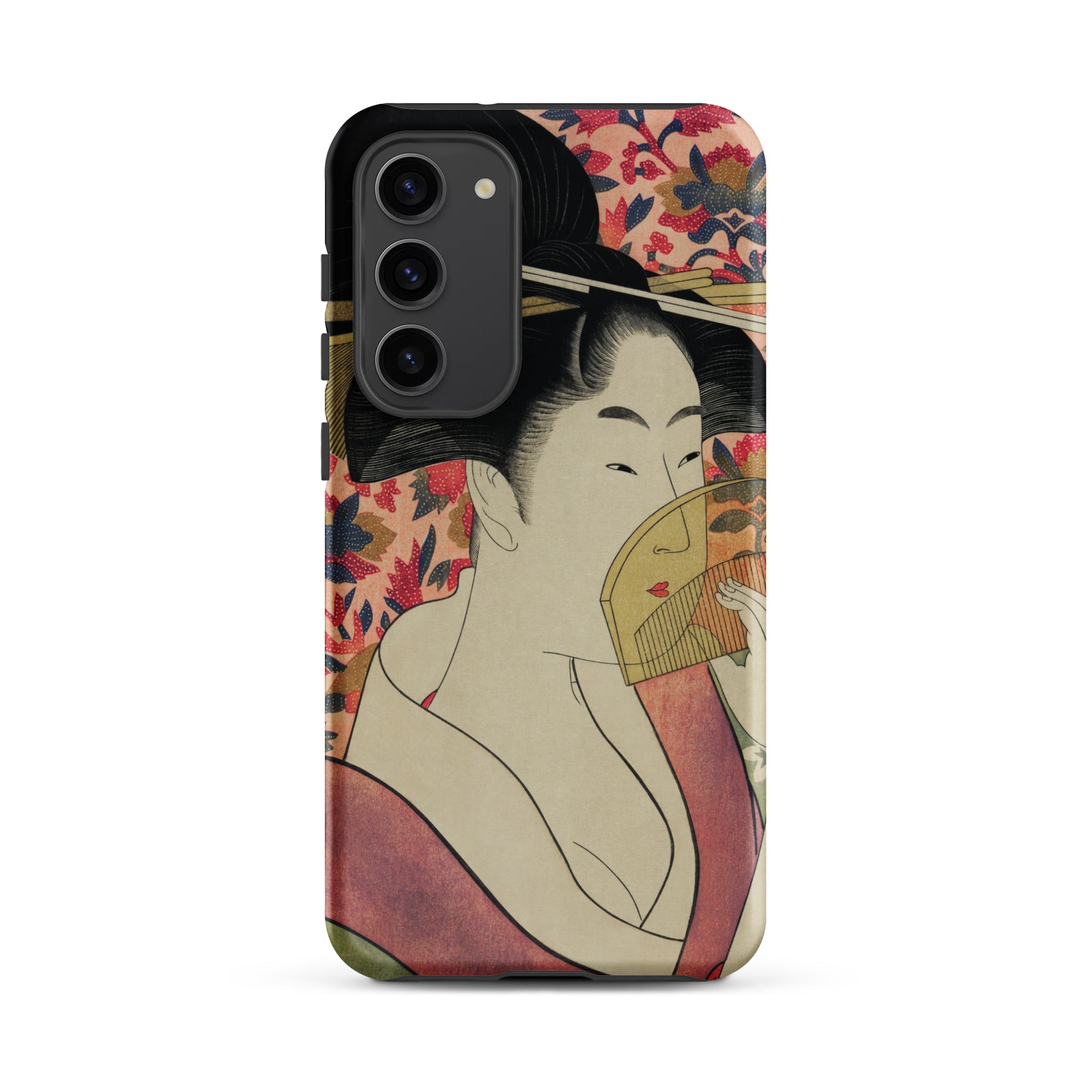 Kushi Kitagawa Utamaro Ukiyo e Samsung Case, Galaxy S23 Plus / Matte, Phone Case Japanese Ukiyo Style Illustration Woman Fan