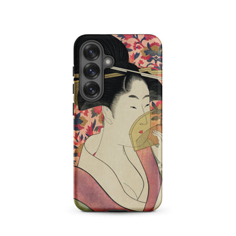 Kushi - Kitagawa Utamaro Ukiyo-e Samsung Case, Galaxy S25 / Matte, Phone Case Japanese Ukiyo-e Style Illustration Woman Fan