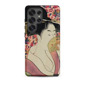Kushi - Kitagawa Utamaro Ukiyo-e Samsung Case, Galaxy S25 Ultra / Matte, Phone Case Japanese Art Print Woman Fan