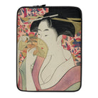 Kushi - Utamaro Kitagawa Ukiyo-e Art Laptop Sleeve, Laptop Sleeve Japanese Ukiyo-e Style Artwork Geisha