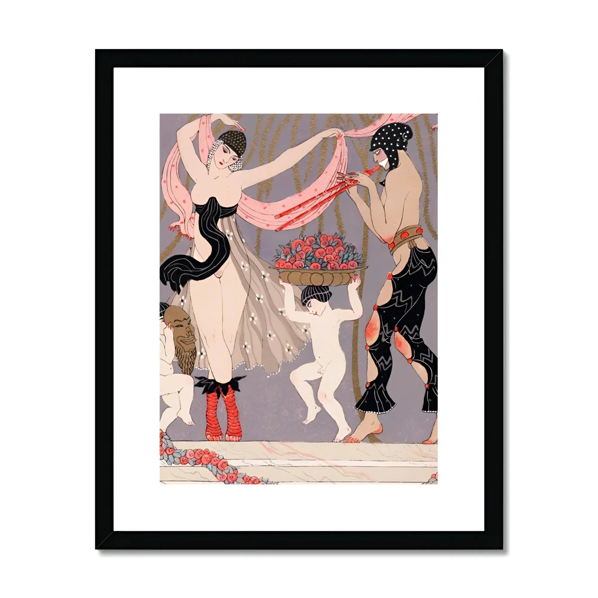 La Danse Des Fleurs - George Barbier 1920s Art Print, Art Deco Illustration Figures Whimsical Decorative Style