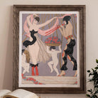 La Danse Des Fleurs - George Barbier 1920s Art Print, Framed Art Deco-style Illustration Two Women Cherub Flowers