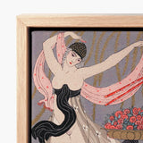Artistic Canvas Print Stylized Dancer Pink Black Attire Georges Barbier’s Art, Mesmerizing Pochoir, Danse Des Fleurs