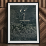 La Danse Du Sabbat - Emile Bayard Art Print, 24x32’’ / 61x81cm / Black Frame / 2’’ Matboard, Framed Black White Print Fantastical Demonic