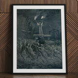 La Danse Du Sabbat - Emile Bayard Art Print / Canvas Black-framed Artwork Detailed Dark Mythological Scene Figures Torment, Horned