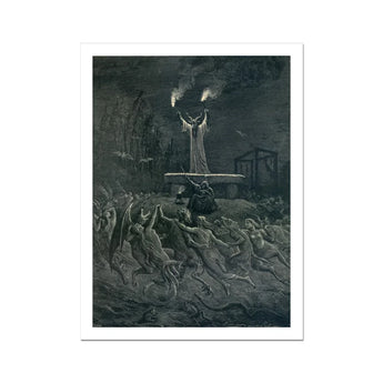 La Danse Du Sabbat - Emile Bayard Art Print / Canvas Dark Fantastical Sorcerer Spirits Underworld Danse Sabbat, Horned Officiant Towers,