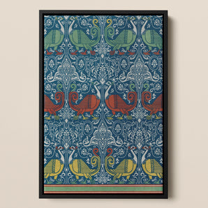 La Decoration Arabe 11 Emile Prisse D’avennes Framed Canvas, Framed Art Print Intricate Symmetrical Pattern Stylized Birds