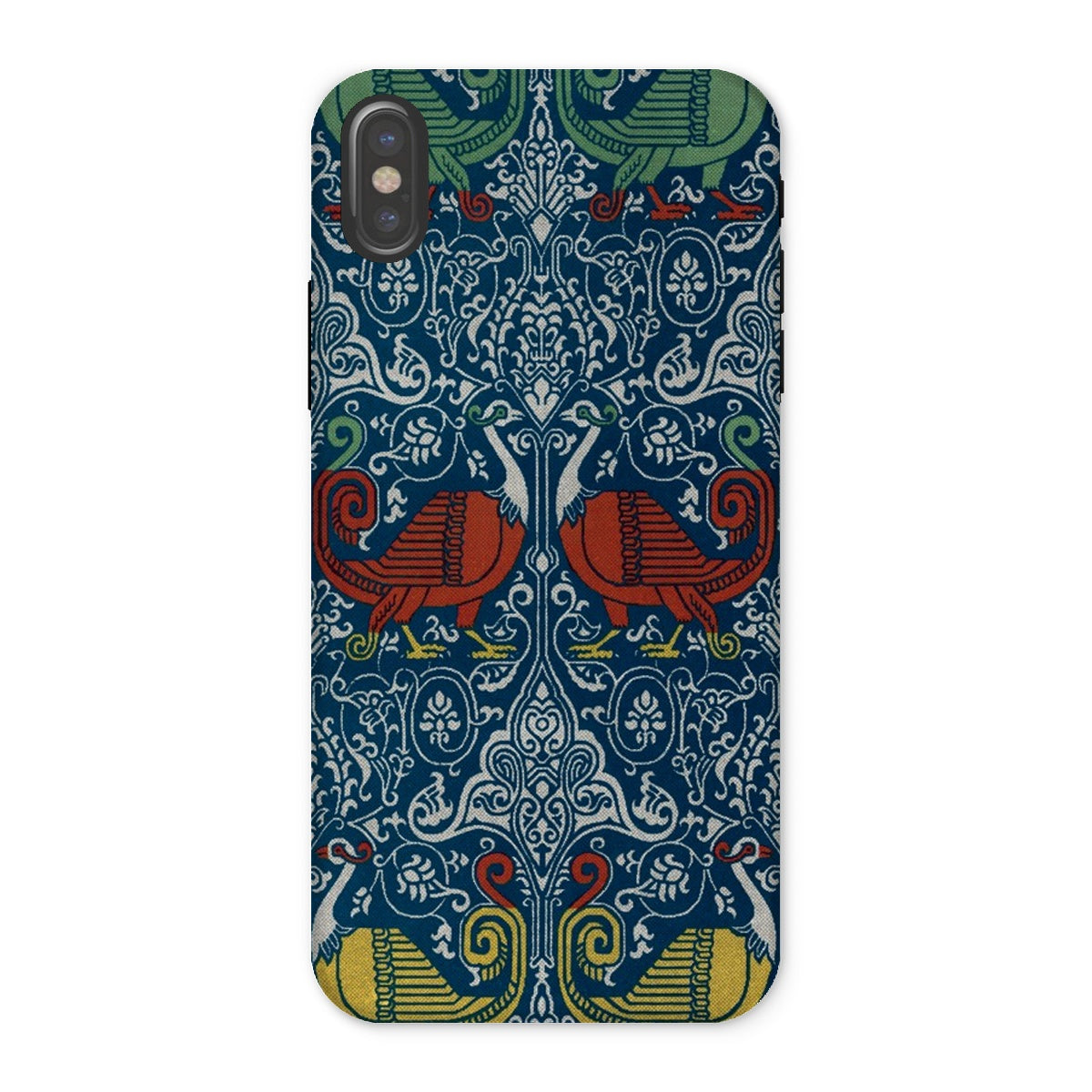 La Decoration Arabe 11 - Emile Prisse D’avennes Iphone Case, x / Tough Phone, Ornate Phone Case Symmetrical Pattern Stylized Birds Floral