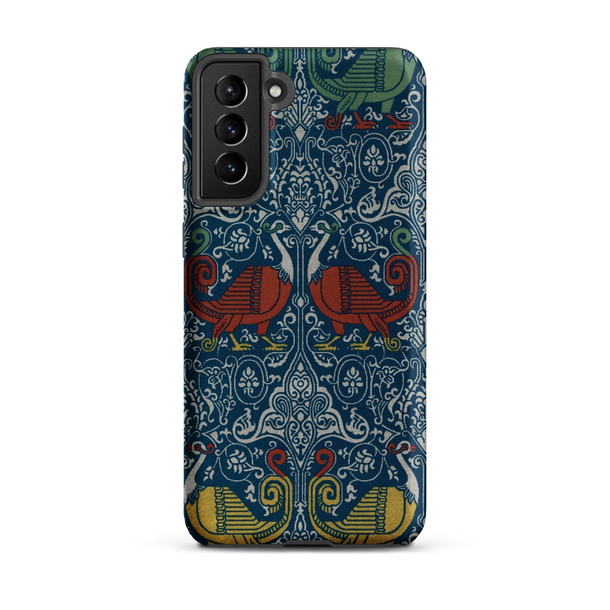 La Decoration Arabe 11 Emile Prisse D’avennes Samsung Case, Galaxy S21 Plus / Matte, Smartphone Case Dark Blue Ornate Pattern Red Yellow