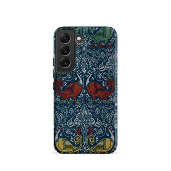La Decoration Arabe 11 - Emile Prisse D’avennes Samsung Case, Galaxy S22 / Matte, Dark Blue Phone Case Intricate Pattern Stylized Birds
