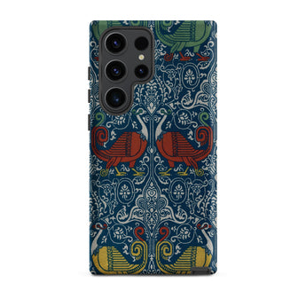 La Decoration Arabe 11 - Emile Prisse D’avennes Samsung Case, Galaxy S23 Plus / Matte, Phone Case Ornate Pattern Stylized Birds Dark Blue
