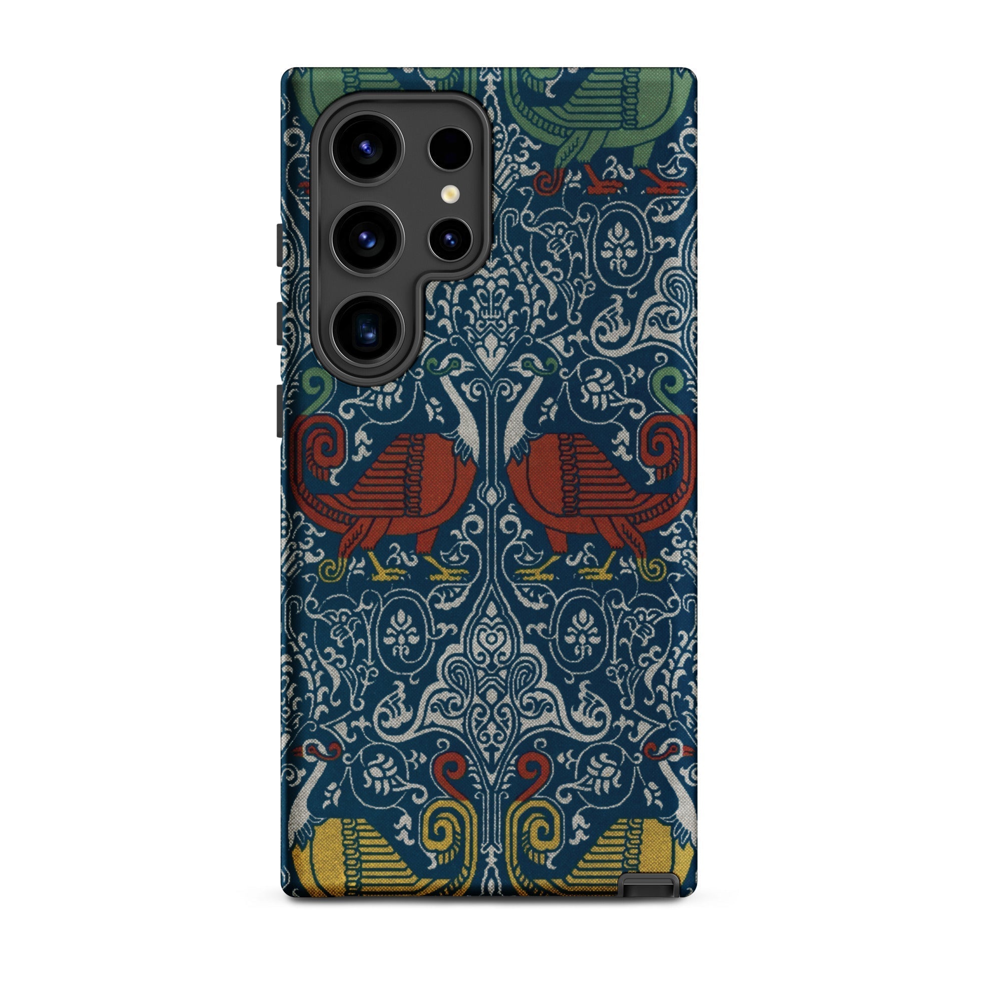 La Decoration Arabe 11 Emile Prisse D’avennes Samsung Case, Galaxy S24 Ultra / Matte, Dark Blue Phone Case Pattern Stylized Red Birds