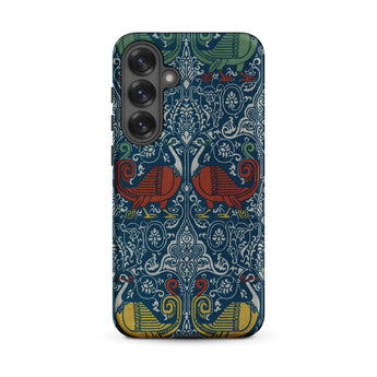 La Decoration Arabe 11 - Emile Prisse D’avennes Samsung Case, Galaxy S25 Plus / Matte, Smartphone Case Teal White Pattern Stylized Red