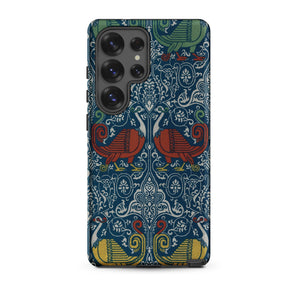 La Decoration Arabe 11 - Emile Prisse D’avennes Samsung Case, Galaxy S25 Ultra / Matte, Smartphone Case Blue Green Pattern Stylized Birds