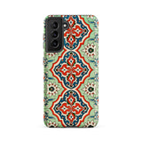 La Decoration Arabe 21 - Emile Prisse D’avennes Samsung Case, Galaxy S21 Fe / Matte, Smartphone Case Ornamental Pattern Red Blue Light Green