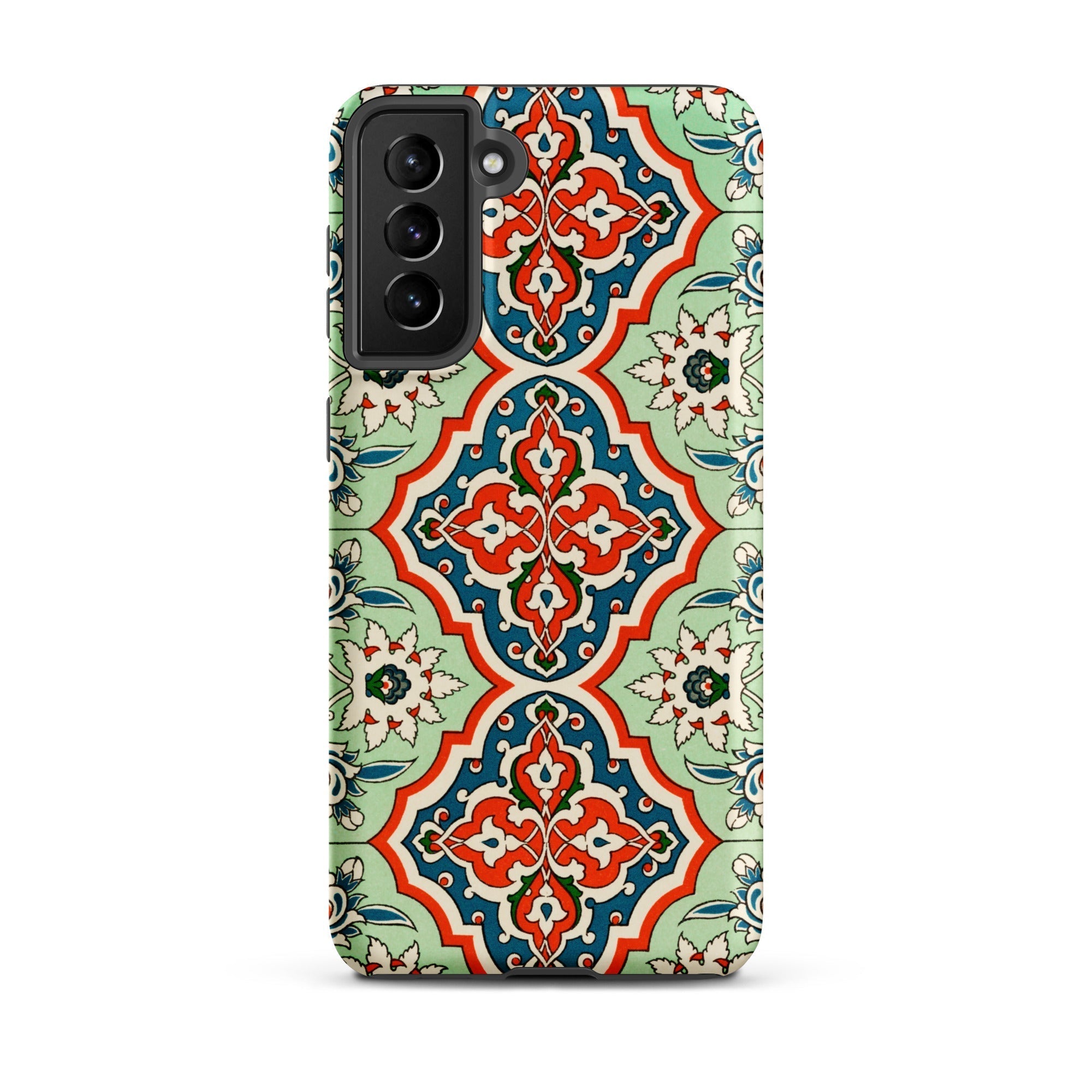 La Decoration Arabe 21 Emile Prisse D’avennes Samsung Case, Galaxy S21 Plus / Matte, Phone Case Ornamental Pattern Teal Red Cream Colors