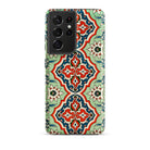 La Decoration Arabe 21 Emile Prisse D’avennes Samsung Case, Galaxy S21 Ultra / Matte, Smartphone Case Red Blue Light Green Floral Tile