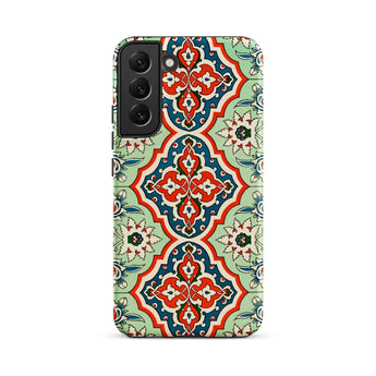 La Decoration Arabe 21 - Emile Prisse D’avennes Samsung Case, Galaxy S22 Plus / Matte, Smartphone Case Ornamental Pattern Red Blue Light