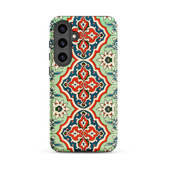 La Decoration Arabe 21 - Emile Prisse D’avennes Samsung Case, Galaxy S24 Plus / Matte, Smartphone Case Red Blue Light Green Intricate Floral