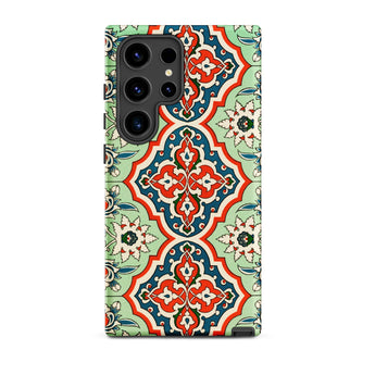La Decoration Arabe 21 - Emile Prisse D’avennes Samsung Case, Galaxy S24 Ultra / Matte, Phone Case Vibrant Pattern Red Blue Green Floral