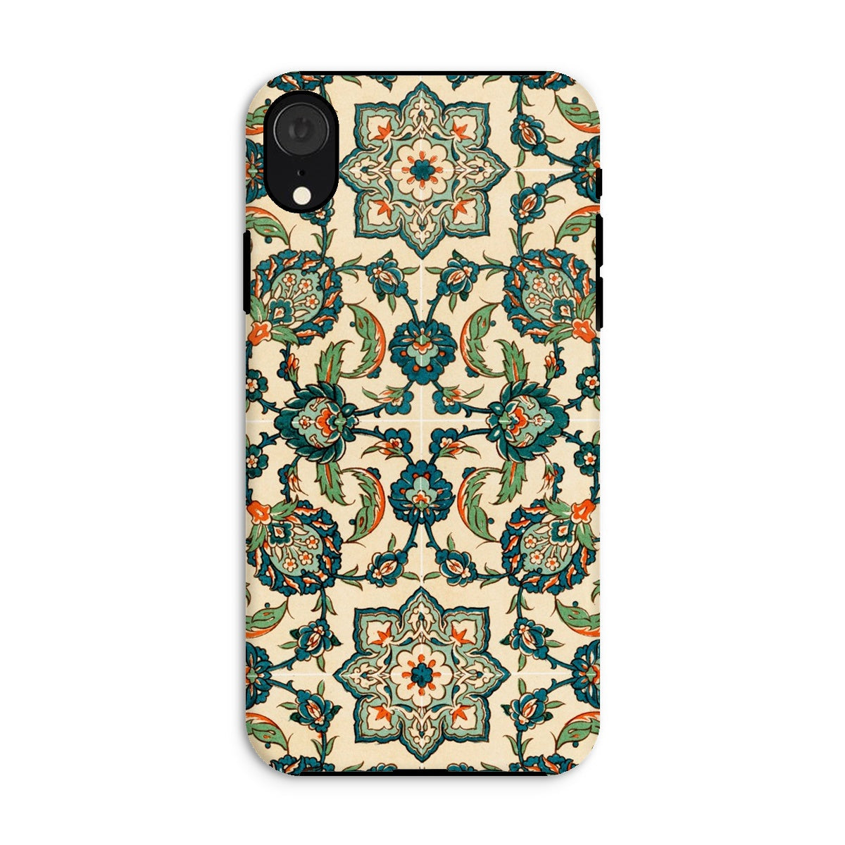 La Decoration Arabe 23 Emile Prisse D’avennes Iphone Case, Xr / Matte, Ornate Floral Patterned Phone Case Intricate Designs Teal