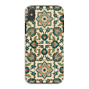 La Decoration Arabe 23 - Emile Prisse D’avennes Iphone Case, Xs / Matte, Ornate Floral Patterned Phone Case Intricate Teal Green
