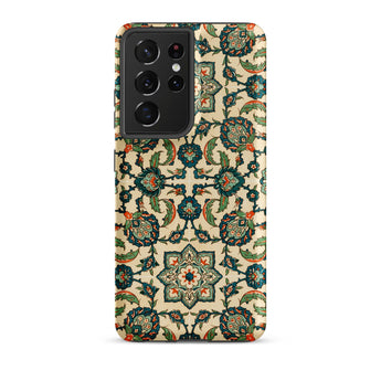 La Decoration Arabe 23 - Emile Prisse D’avennes Samsung Case, Galaxy S21 Ultra / Matte, Smartphone Case Cream Background Floral Geometric