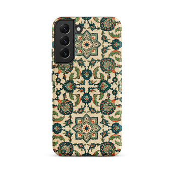 La Decoration Arabe 23 - Emile Prisse D’avennes Samsung Case, Galaxy S22 Plus / Matte, Smartphone Case Cream Background Pattern Teal Green