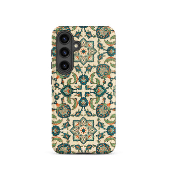 La Decoration Arabe 23 - Emile Prisse D’avennes Samsung Case, Galaxy S24 / Matte, Smartphone Case Cream Background Pattern Teal Orange