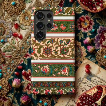 La Decoration Arabe 32 - Emile Prisse D’avennes Art Phone Case Phone Case Intricate Floral Geometric Patterns Red Green émile Prisse
