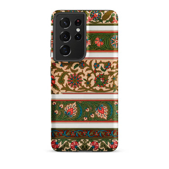 La Decoration Arabe 32 - Emile Prisse D’avennes Art Samsung Case, Galaxy S21 Ultra / Matte, Smartphone Case Vibrant Floral Leafy Pattern