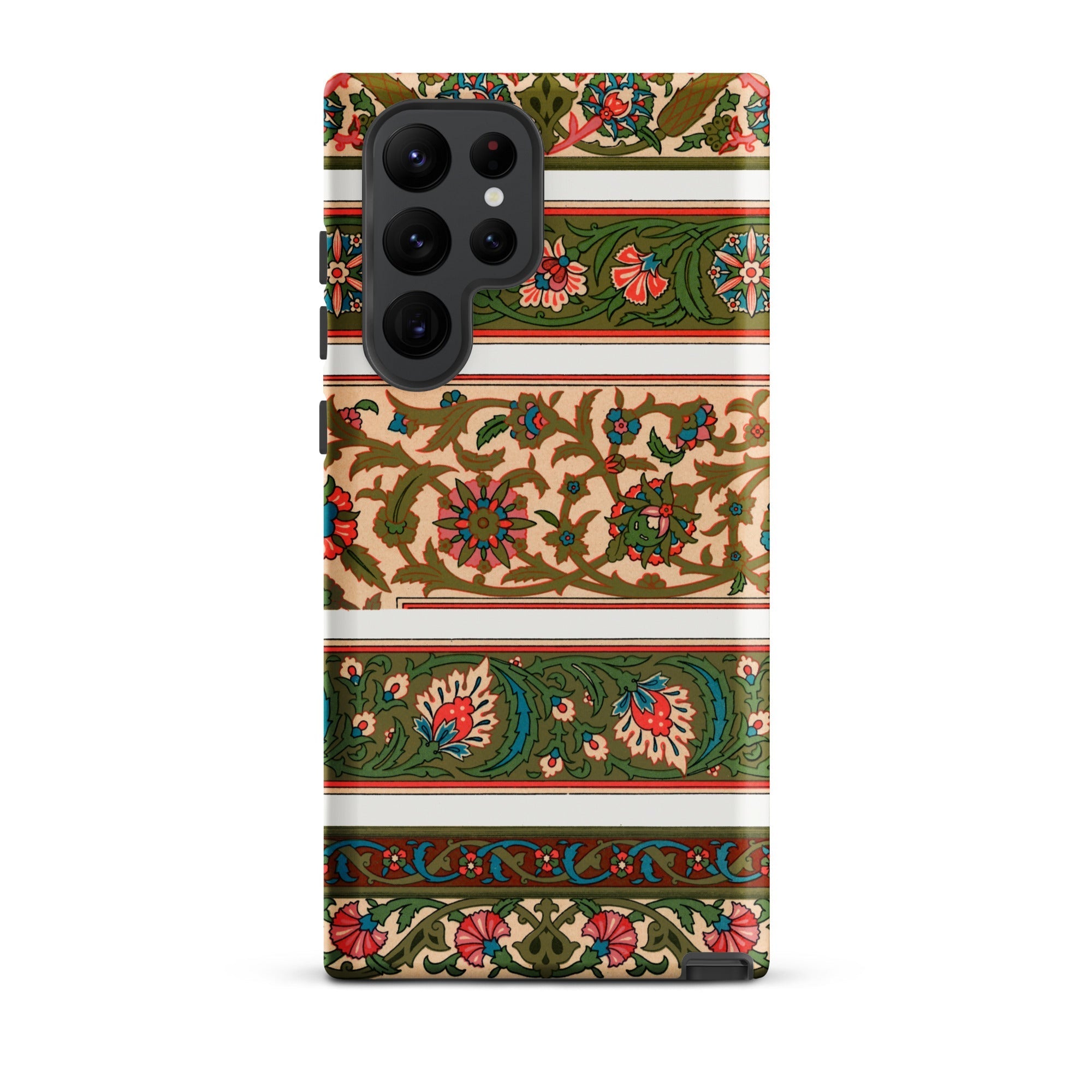 La Decoration Arabe 32 Emile Prisse D’avennes Art Samsung Case, Galaxy S22 Ultra / Matte, Smartphone Case Floral Vine Pattern Shades Green