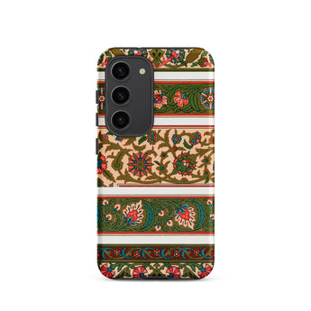 La Decoration Arabe 32 - Emile Prisse D’avennes Art Samsung Case, Galaxy S23 / Matte, Smartphone Case Floral Pattern Shades Green Red Beige