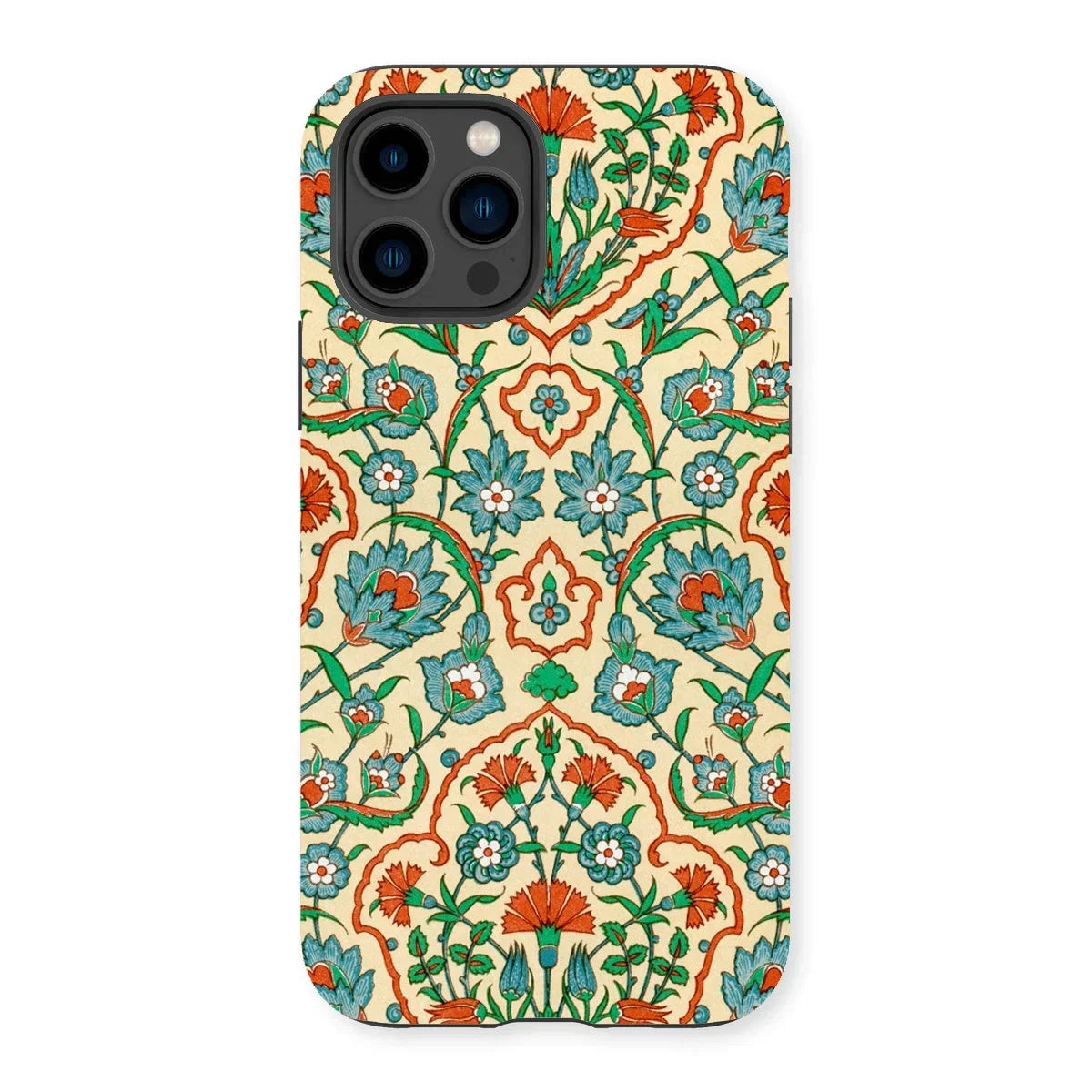 La Decoration Arabe 33 - Emile Prisse D’avennes Iphone Case, 14 Pro / Matte, Floral Patterned Phone Case Intricate Designs Teal Orange