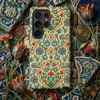 La Decoration Arabe 33 - Emile Prisse D’avennes Phone Case Cream-colored Phone Case Adorned Intricate Blue Green Orange Decoration Arabe,