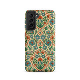 La Decoration Arabe 33 - Emile Prisse D’avennes Phone Case Samsung Galaxy S21 / Matte Phone Case Intricate Symmetrical Floral Pattern Teal