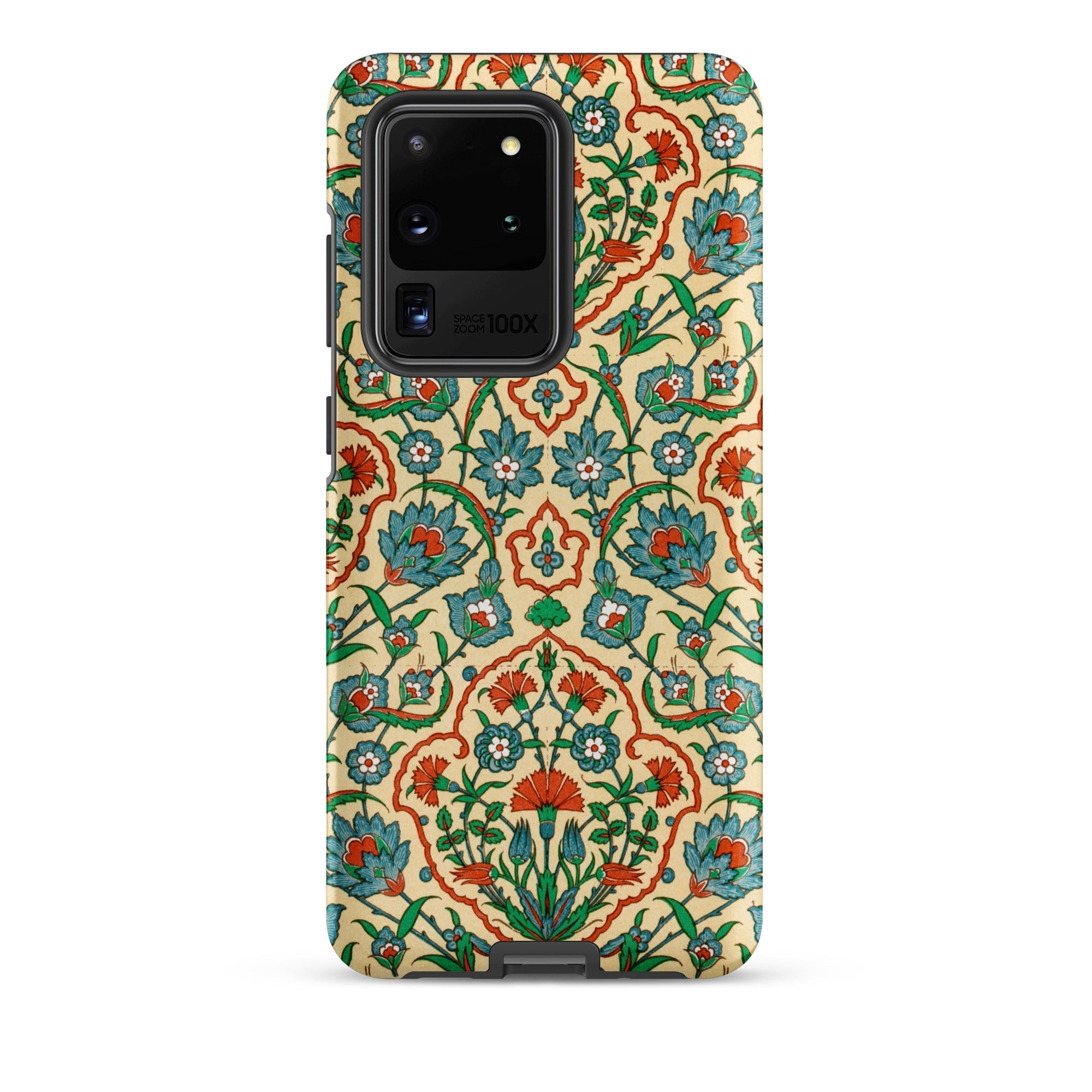 La Decoration Arabe 33 Emile Prisse D’avennes Samsung Case, Galaxy S20 Ultra / Matte, Smartphone Case Beige Background Patterned Blue