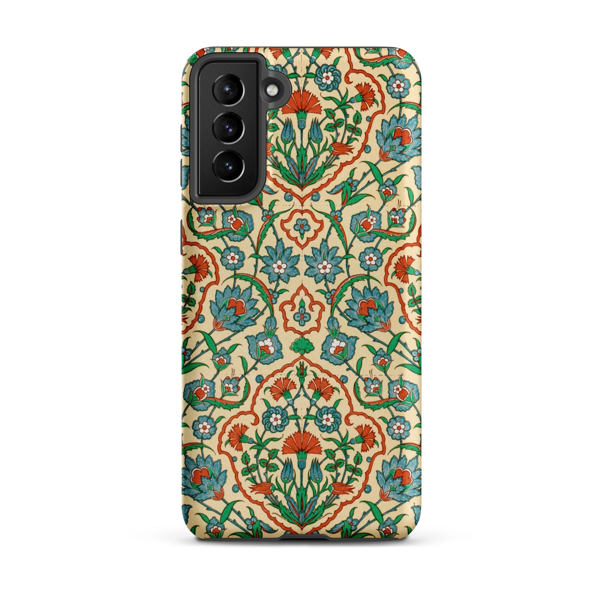 La Decoration Arabe 33 Emile Prisse D’avennes Samsung Case, Galaxy S21 Plus / Matte, Smartphone Case Intricate Floral Pattern Shades Red