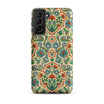 La Decoration Arabe 33 - Emile Prisse D’avennes Samsung Case, Galaxy S21 Plus / Matte, Smartphone Case Intricate Floral Pattern Shades Red