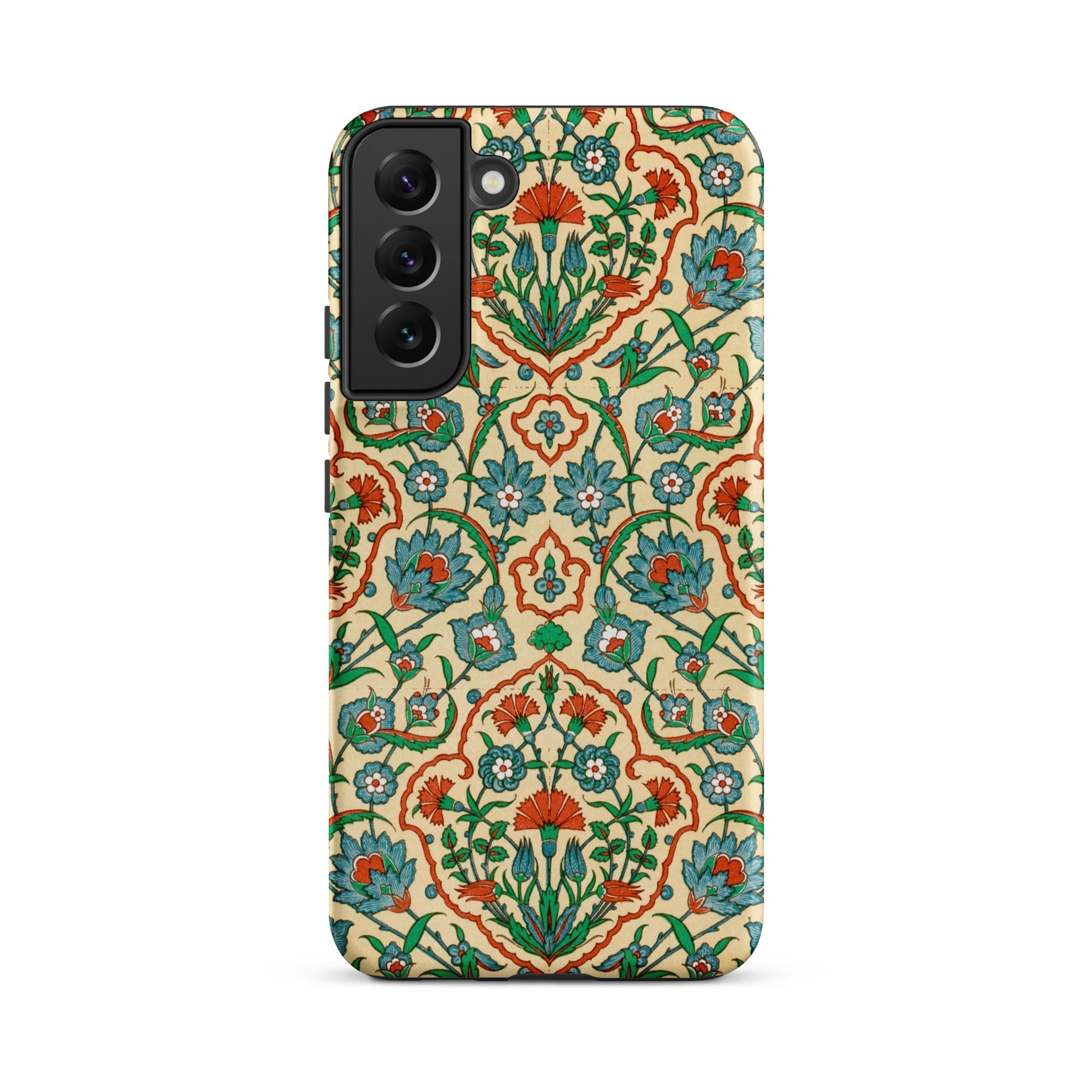La Decoration Arabe 33 Emile Prisse D’avennes Samsung Case, Galaxy S22 Plus / Matte, Phone Case Intricate Floral Leaf Pattern Teal Orange