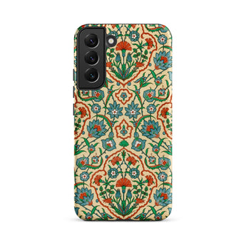 La Decoration Arabe 33 - Emile Prisse D’avennes Samsung Case, Galaxy S22 Plus / Matte, Phone Case Intricate Floral Leaf Pattern Teal Orange