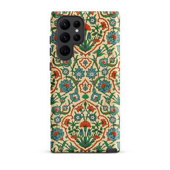 La Decoration Arabe 33 - Emile Prisse D’avennes Samsung Case, Galaxy S22 Ultra / Matte, Phone Case Intricate Floral Pattern Shades Blue