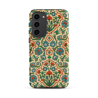 La Decoration Arabe 33 - Emile Prisse D’avennes Samsung Case, Galaxy S23 Plus / Matte, Smartphone Case Cream Background Pattern Red Blue