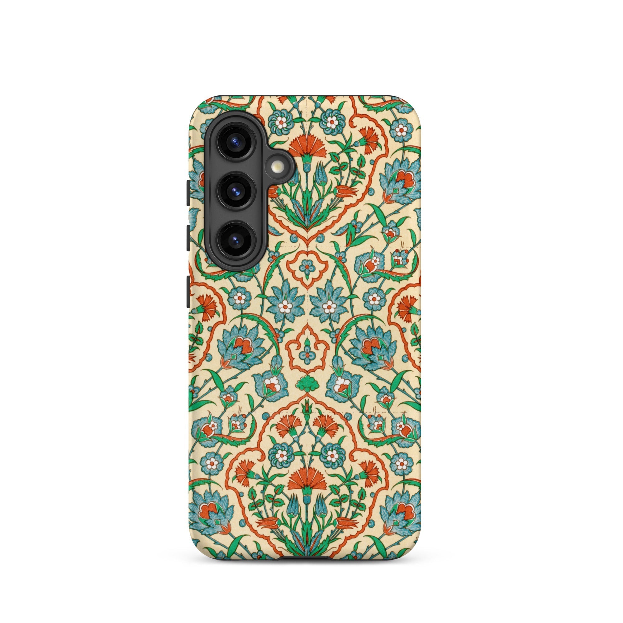 La Decoration Arabe 33 Emile Prisse D’avennes Samsung Case, Galaxy S24 / Matte, Phone Case Symmetrical Floral Pattern Shades Orange Blue