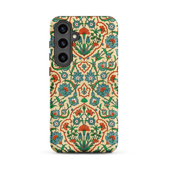 La Decoration Arabe 33 - Emile Prisse D’avennes Samsung Case, Galaxy S24 Plus / Matte, Phone Case Cream Background Intricate Floral Pattern