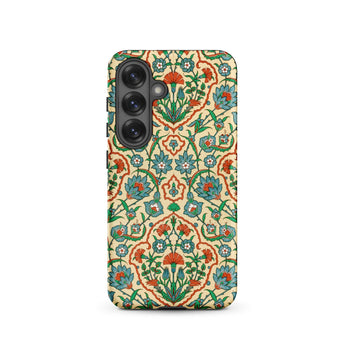 La Decoration Arabe 33 - Emile Prisse D’avennes Samsung Case, Galaxy S25 / Matte, Smartphone Case Intricate Floral Leaf Pattern Teal Red