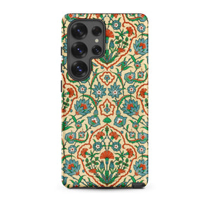 La Decoration Arabe 33 - Emile Prisse D’avennes Samsung Case, Galaxy S25 Ultra / Matte, Smartphone Case Intricate Floral Leaf Pattern Teal
