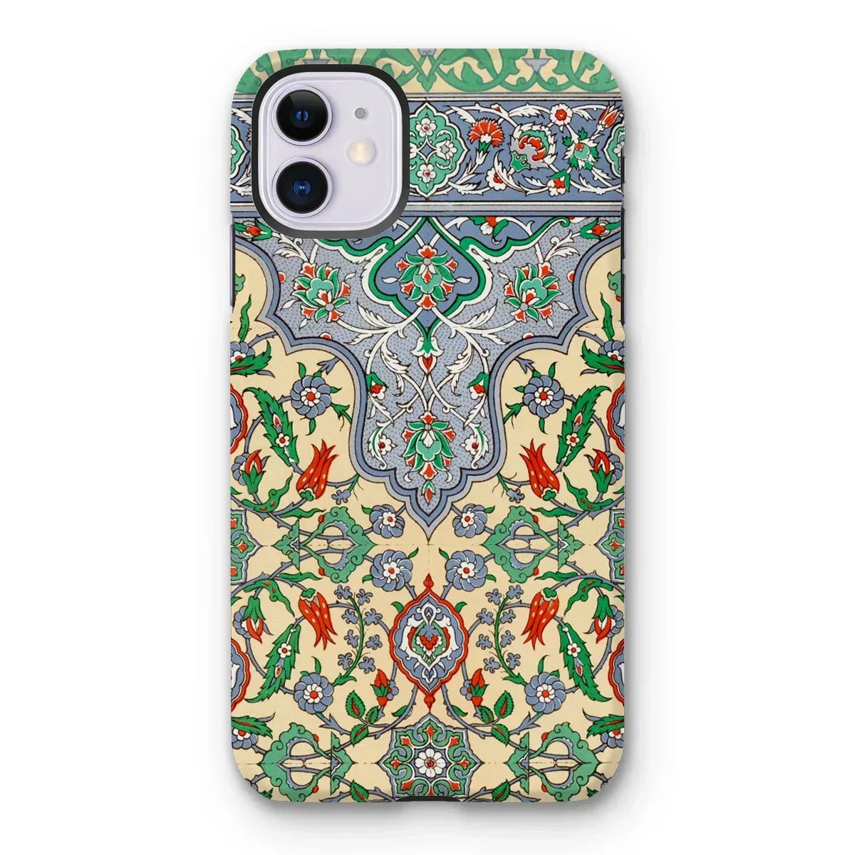 La Decoration Arabe 36 - Emile Prisse D’avennes Art Iphone Case, 11 / Matte, Ornate Iphone Case Intricate Floral Geometric Pattern Green